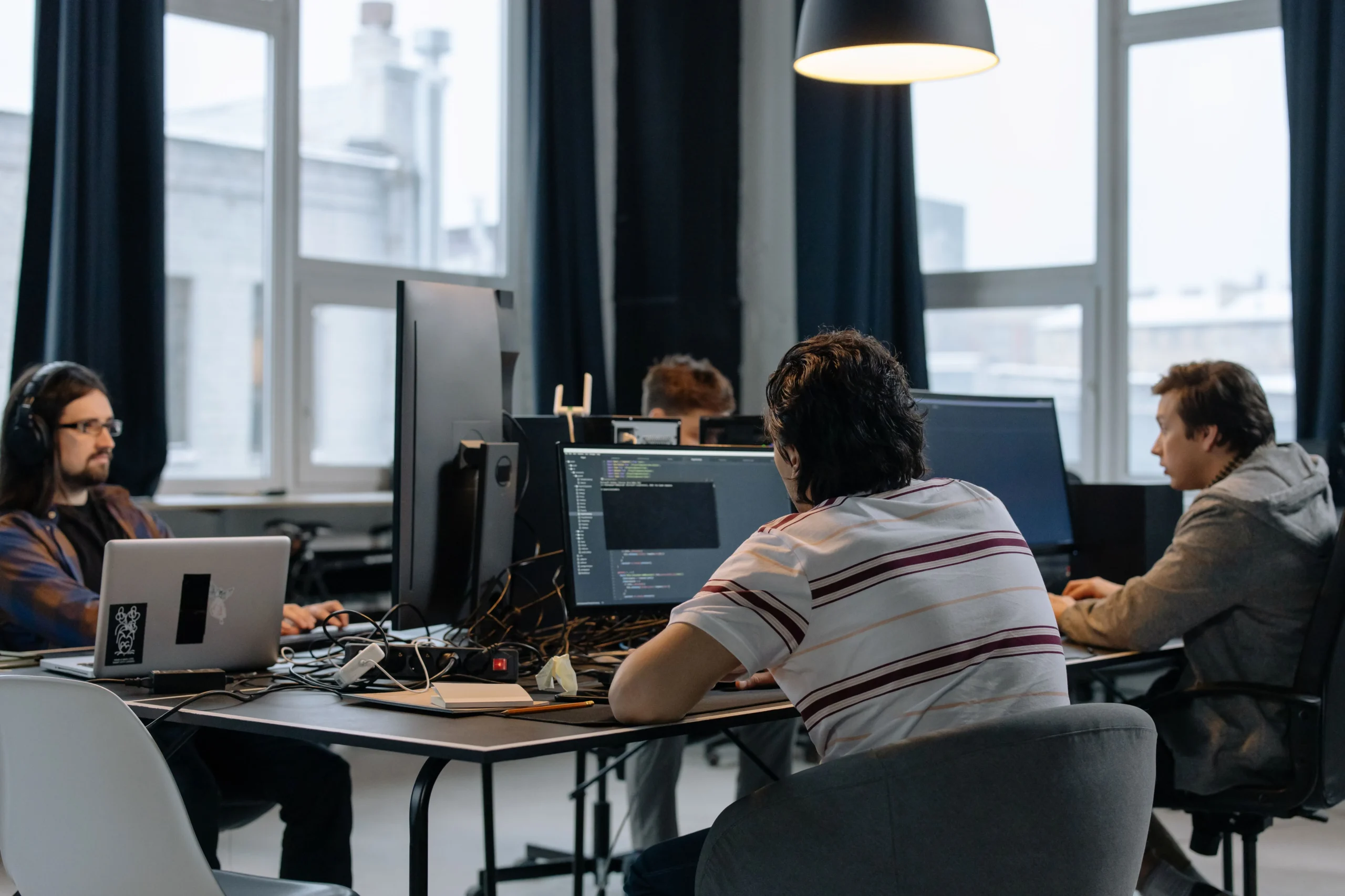 Developers and designers working on website development